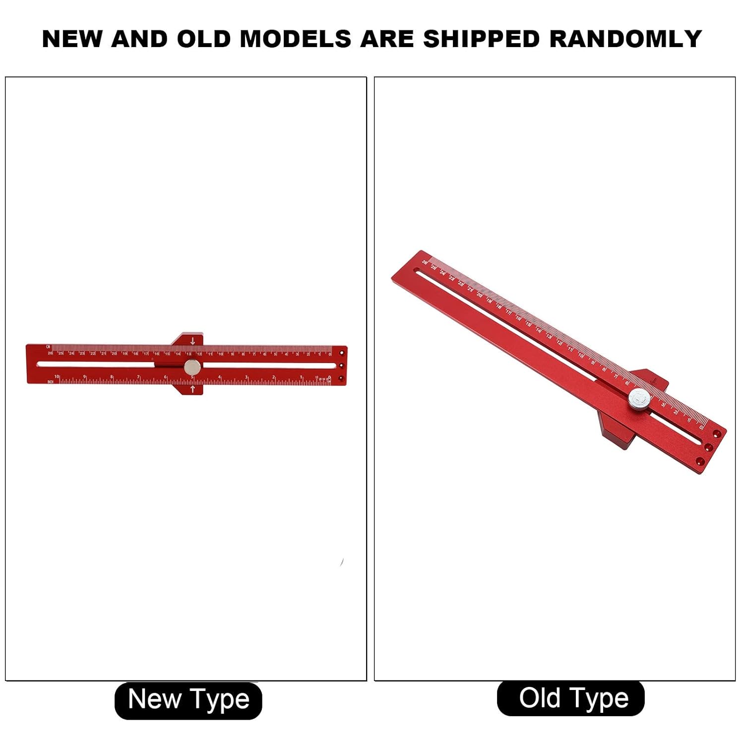 FLEXMAN T Type Scribing Ruler, 0 26cm Measuring Range Aluminium Alloy Woodworking Ruler with Accurate Scale, Construction Measuring Tool for Marking Measuring
