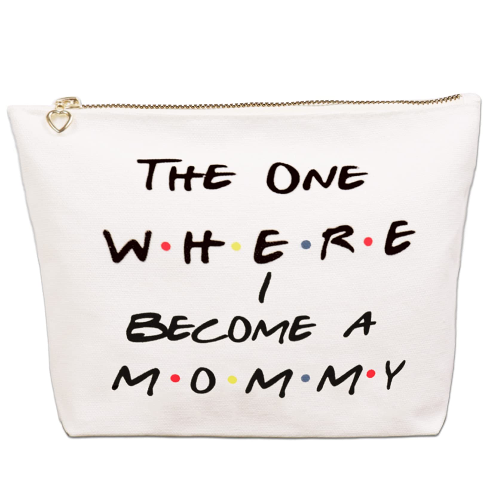 yhslmhNew Mommy Gift, Gold Zipper Pregnancy Gifts Bag, Congratulations Mom To Be Gifts First Time Mama Pouch, Announcement Mothers Day Makeup Bag Gift, The One Where I Become A Mommy