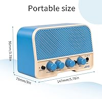 Vista 2 de JOYO Combo Amplificador de Guitarra Bluetooth 5W Recargable Mini Práctica con Auriculares, Amplificador de Guitarra con Canales Limpio y Overdrive