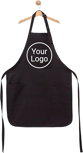 Miniatura 2 de Delantal con logotipo personalizado, delantal de cocina personalizado para hombres, mujeres y niños, delantal de chef ajustable con bolsillos,