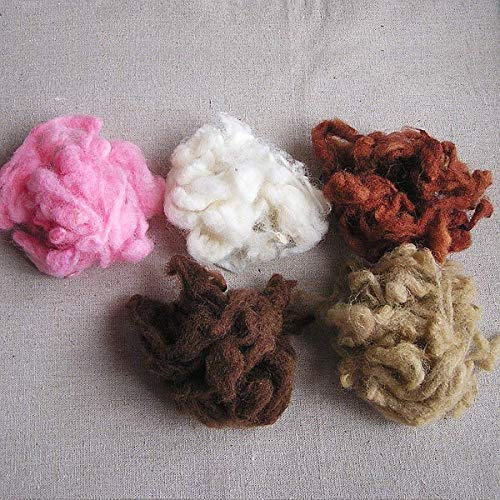 ZHONGJIUYUAN 5 Color Peru Alpaca Curly Fiber for Wool Felt White 50g (Needle Felting) Especially for Poodle/Bichon and Sheep (10g per Color) ZHONGJIUYUAN 5 Color Peru Alpaca Curly Fiber for Wool Felt White 50g (Needle Felting) Especially for Poodle/Bichon and Sheep (10g per Color)
