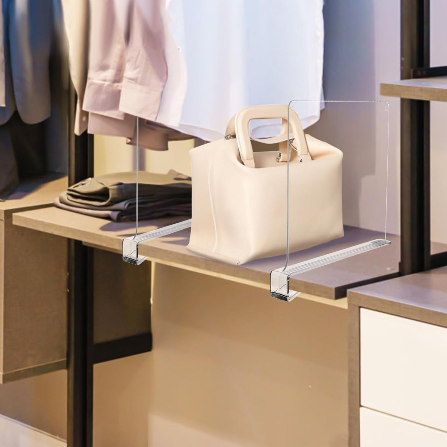 Alipis 6pcs Closet Shelf Dividers Organizers for Clothes and Accessories Easy to Use Shelf Separators for Cabinets Bookcases and Closets Material