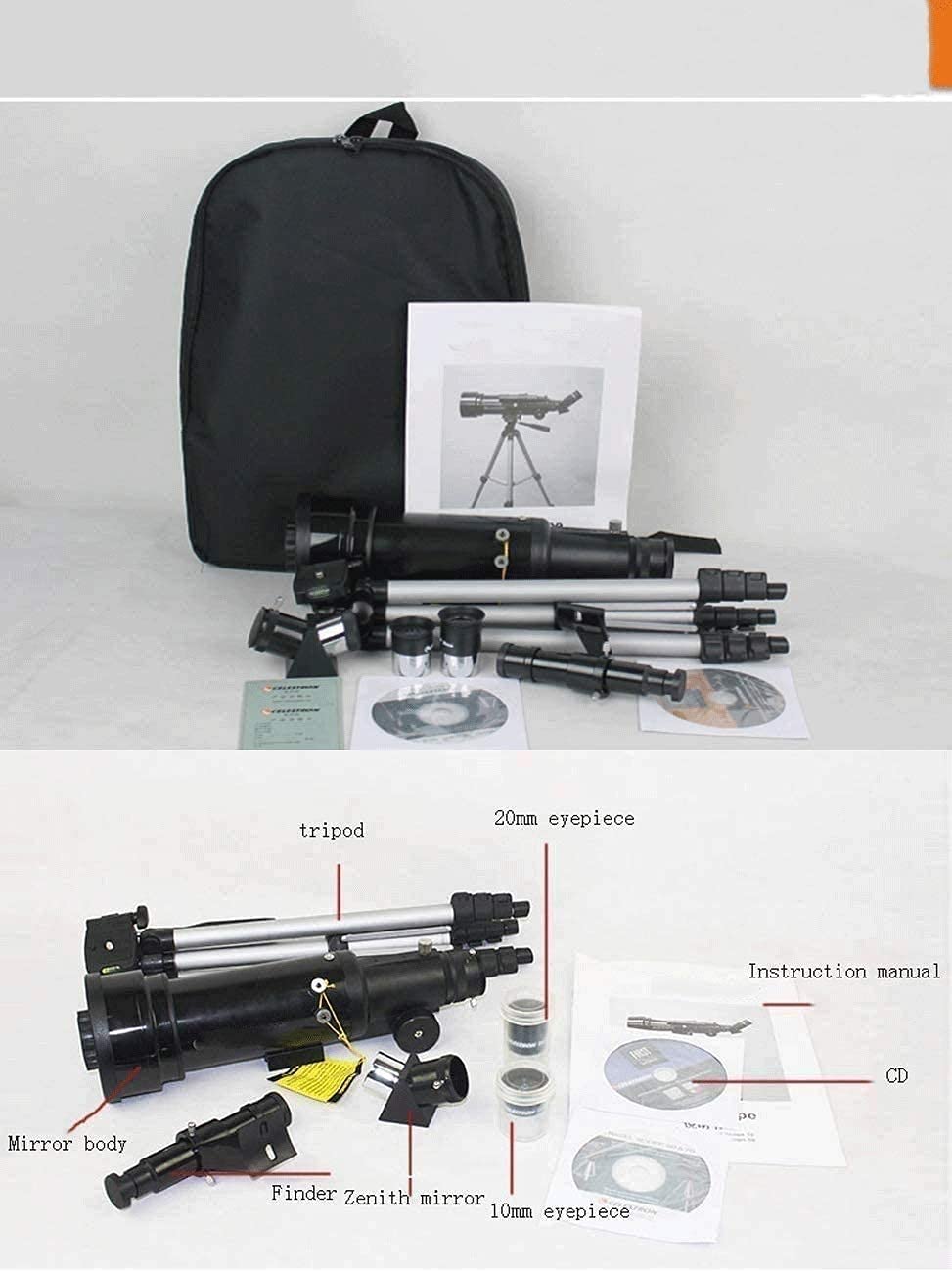Telescopio - Telescopio Reflector para Principiantes - Óptica de Vidrio Totalmente revestida - Trípode de Altura Ajustable - Paquete de Software de astronomía Adicional Regalo de telescopio