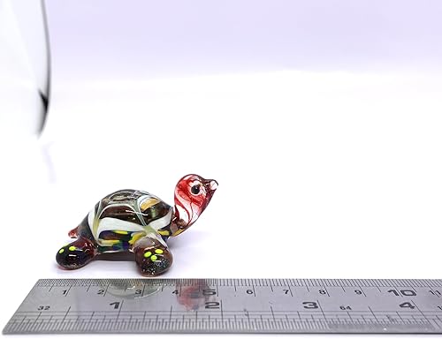 Miniatura 2 de Figuras diminutas de tortuga en miniatura de animales soplados a mano, arte de vidrio soplado a mano, regalo coleccionable para decorar el hogar