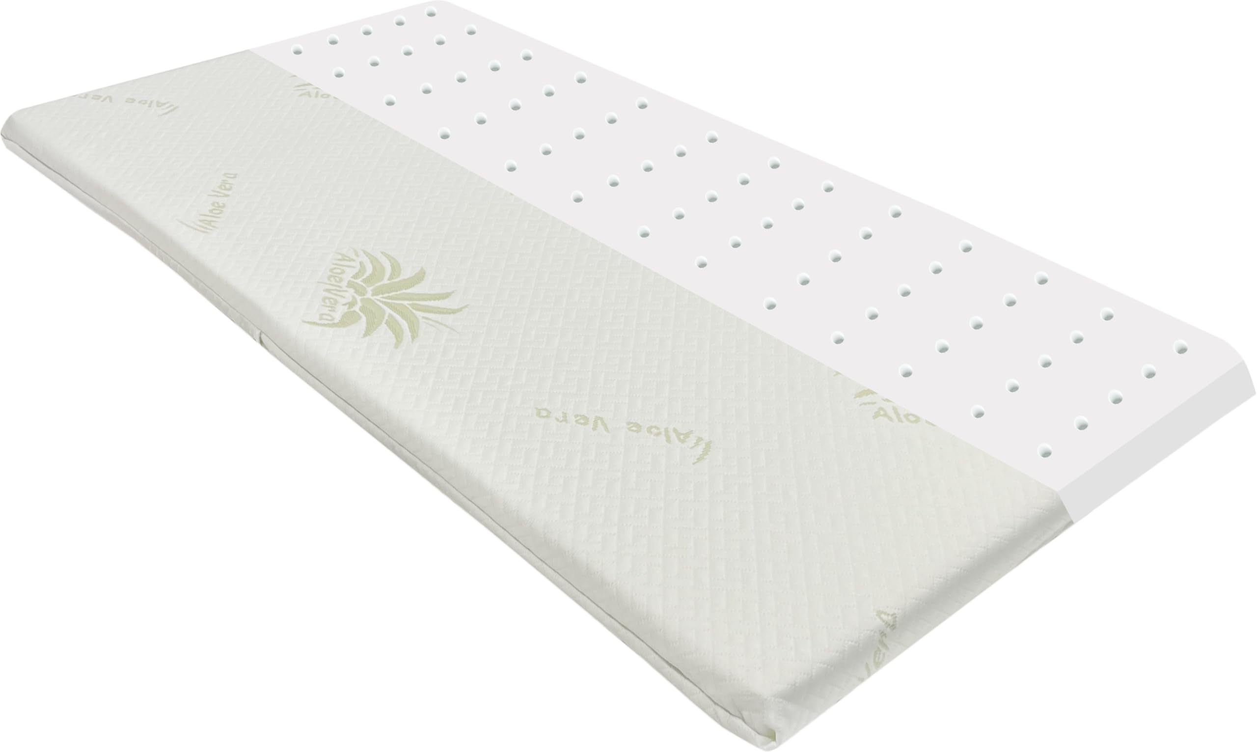 Kiby® Materasso per Lettino da Campeggio (Certificato OEKO-TEX® & CERTIPUR™) in Aloe Vera, Arrotolabile Alto 4 CM