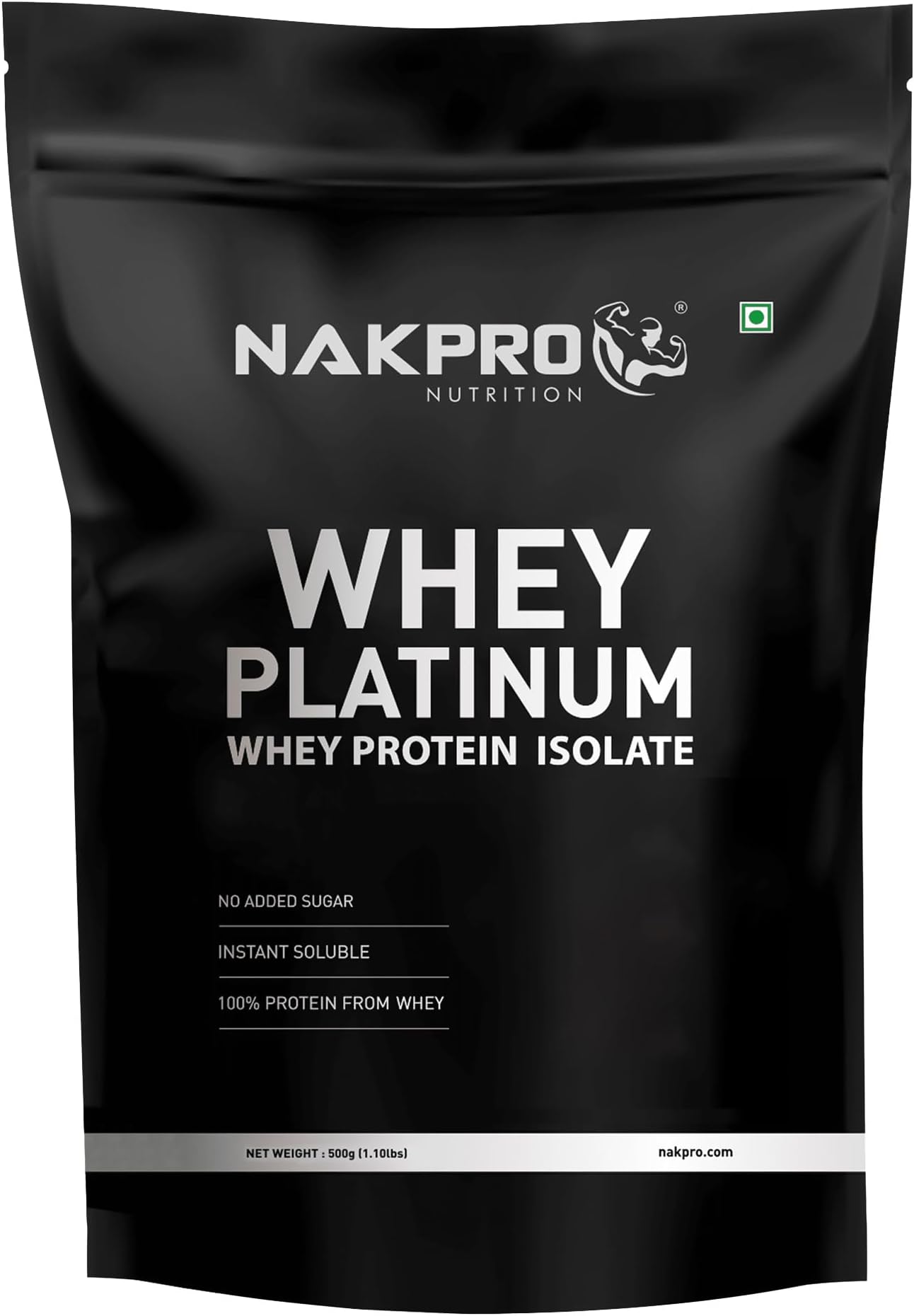 Platinum Whey Protein Isolate 500g Vanilla | 28g Protein, 6.4g BCAA | Trustified Certified 100% Authentic Supplement Powder & No Adulteration | Low Carbs, Fast Absorbing Whey Protein Powder