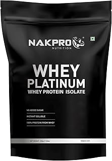 NAKPRO Platinum Whey Protein Isolate | 28g Protein, 6.4g BCAA | Trustified Certified - 500g Chocolate Cream | Low Carbs, Fast Absorbing Whey Protein Powder