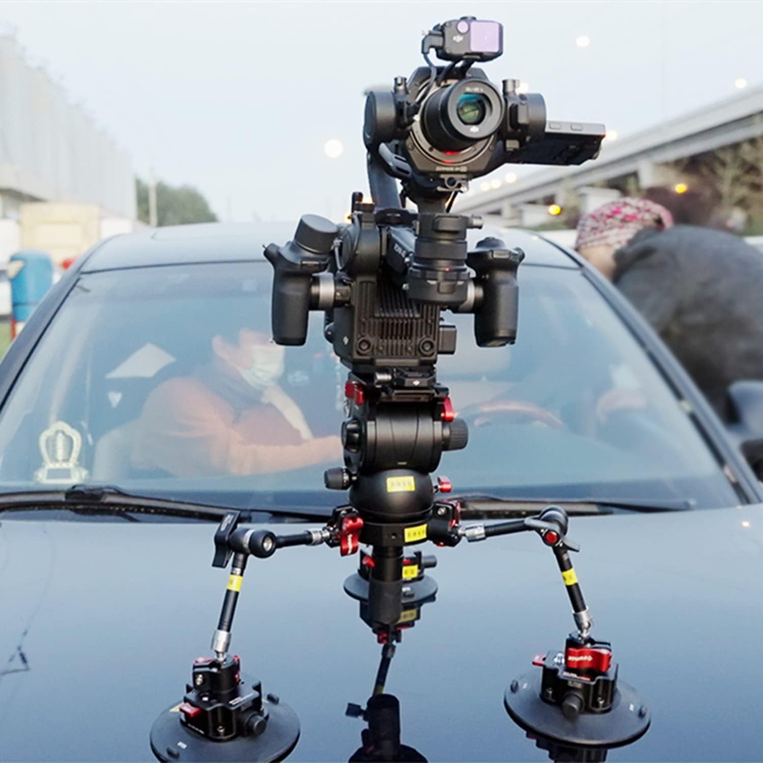 IFOOTAGE Spider Crab Vehicle Suction Cup VS-146,Powerful Suction Cup Camera Car Mount,Aluminum Professional Suction Cup with 1/4" & 3/8" Screws,Camcorder Stabilizers & Carrying Aids