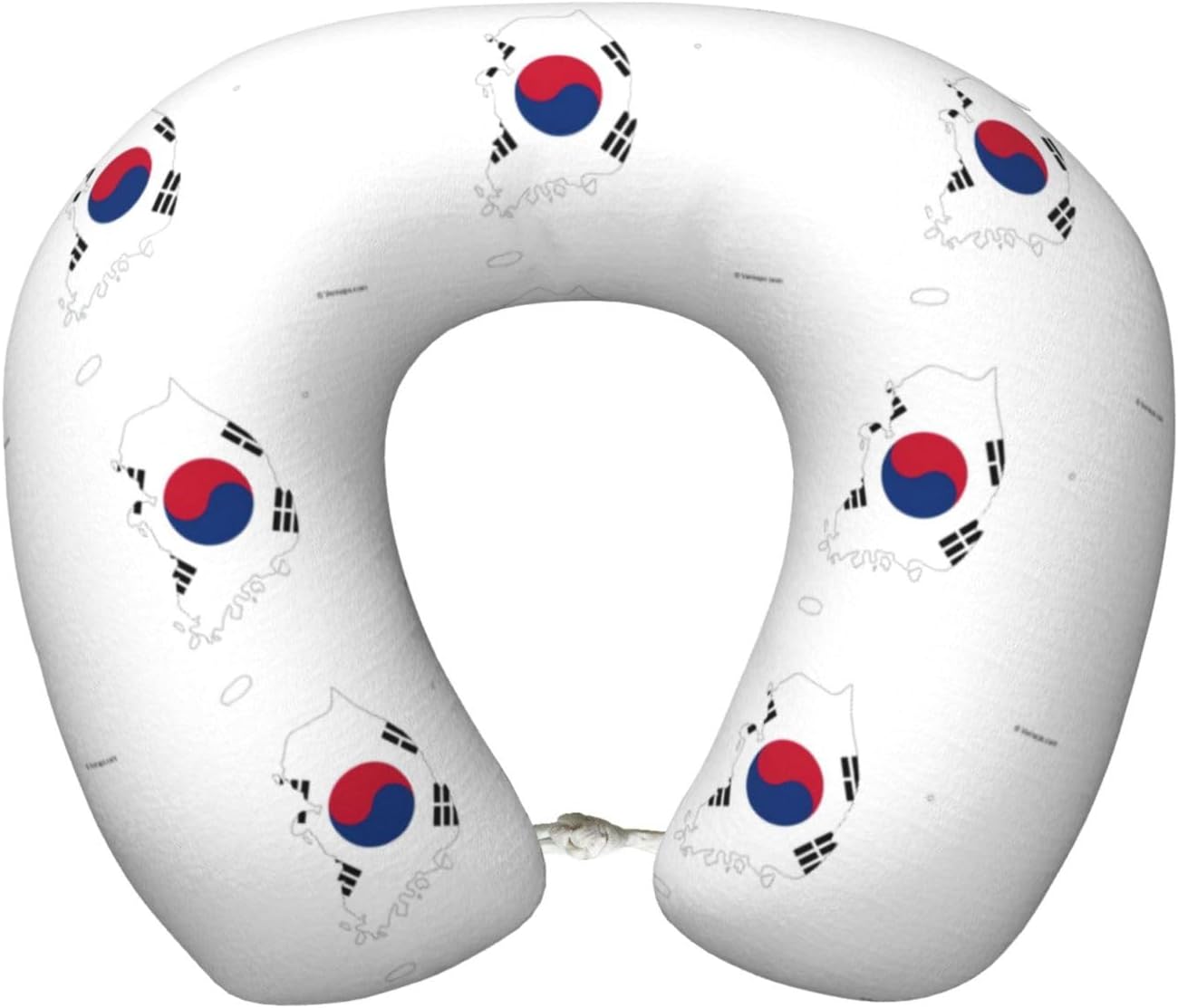 Cuscino da viaggio con stampa della mappa della bandiera della Repubblica della Corea, cuscino da collo in memory foam, cuscino portatile per hotel, campeggio, chi dorme sul lato e per chi