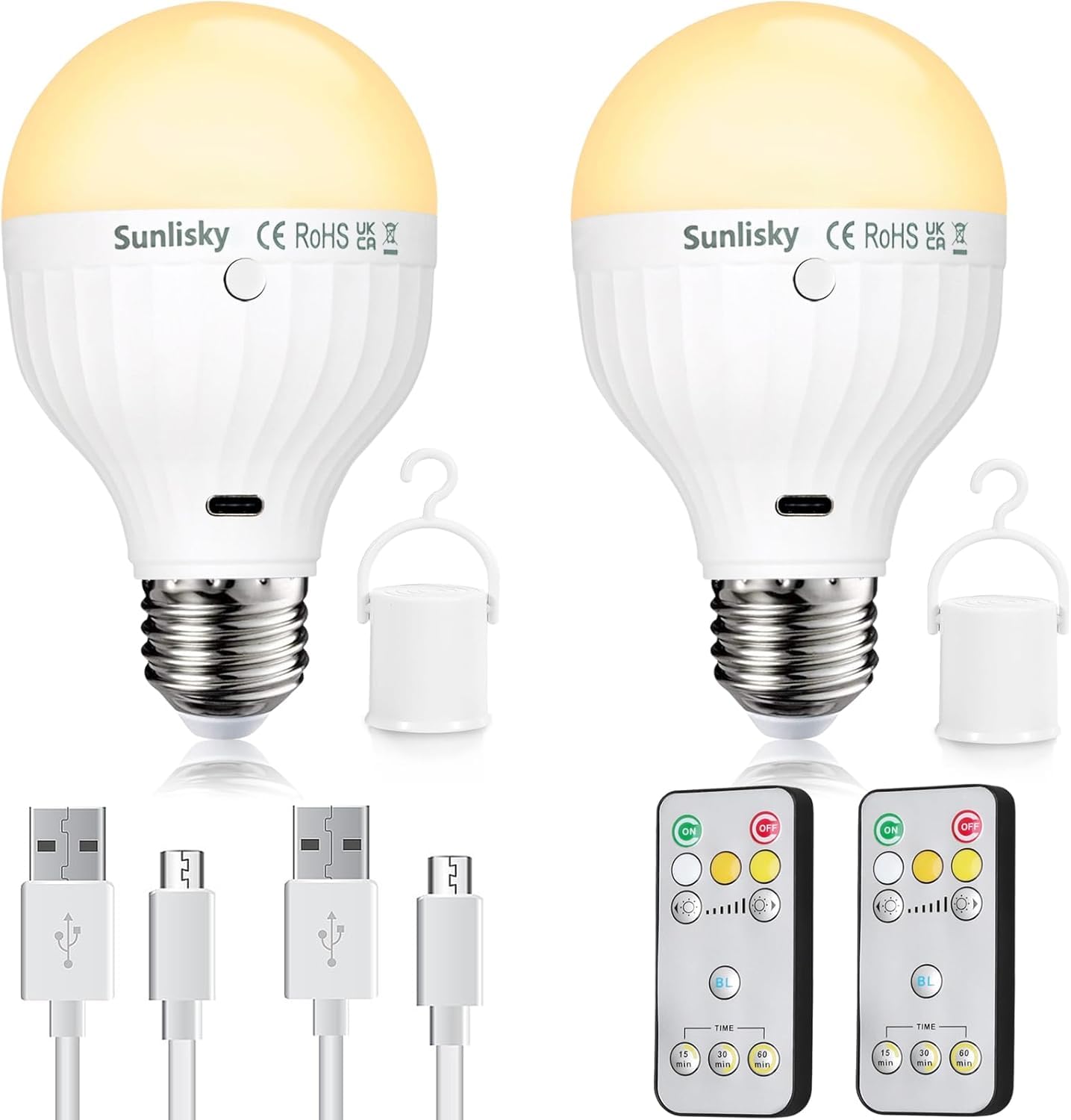 Lampada da Tavolo LED Ricaricabile, 2 Pezzi, Dimmable, Colore Verde, 3000K Luce Calda, USB-C, IP54 per Interni/Esterni, Batteria Integrata | Leroy Merlin