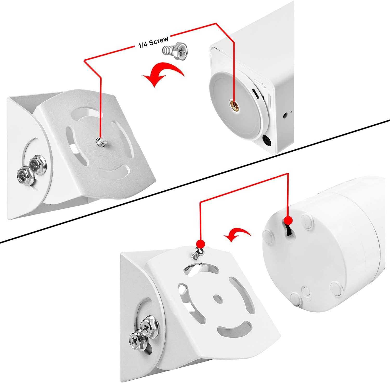 WiTi Baby Monitor Camera Wall Mount, Adjustable Angle for Infant Optics, Motorola,Samsung babysense and Compatible for Most Universal Baby Monitor Surveillance Cameras. Aluminium Alloy Material(White)