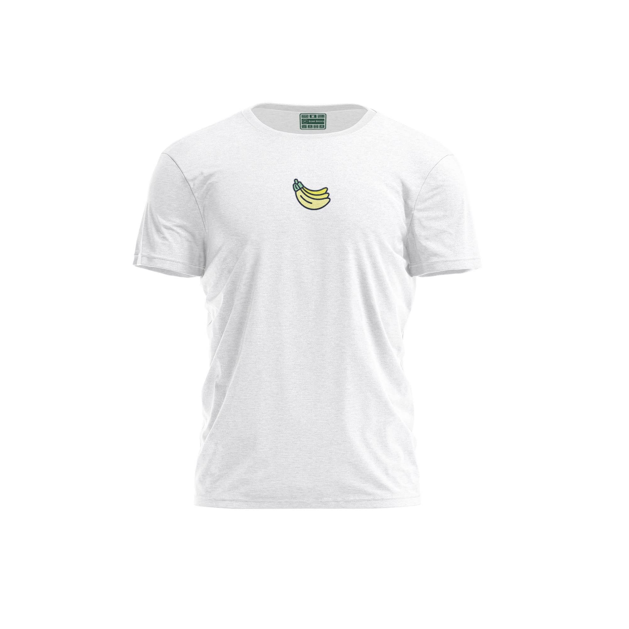Bona Basics, Digitally Printed, Men's Basic T-Shirt,%100 Cotton, White, Casual, Men's Tops, Size: M