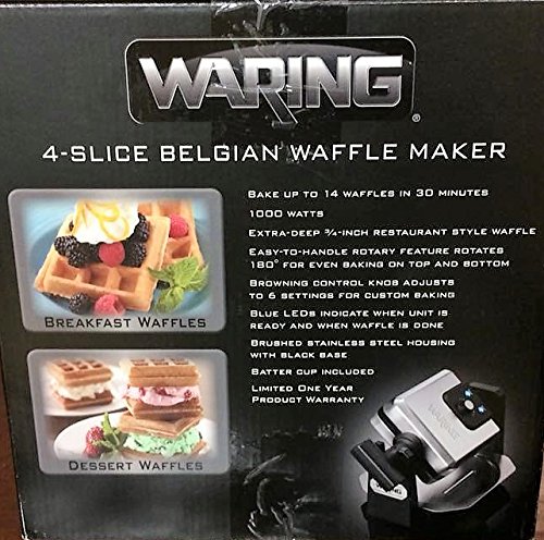 1000-Watt Square 4-Slice Belgian Waffle Maker #TOP2