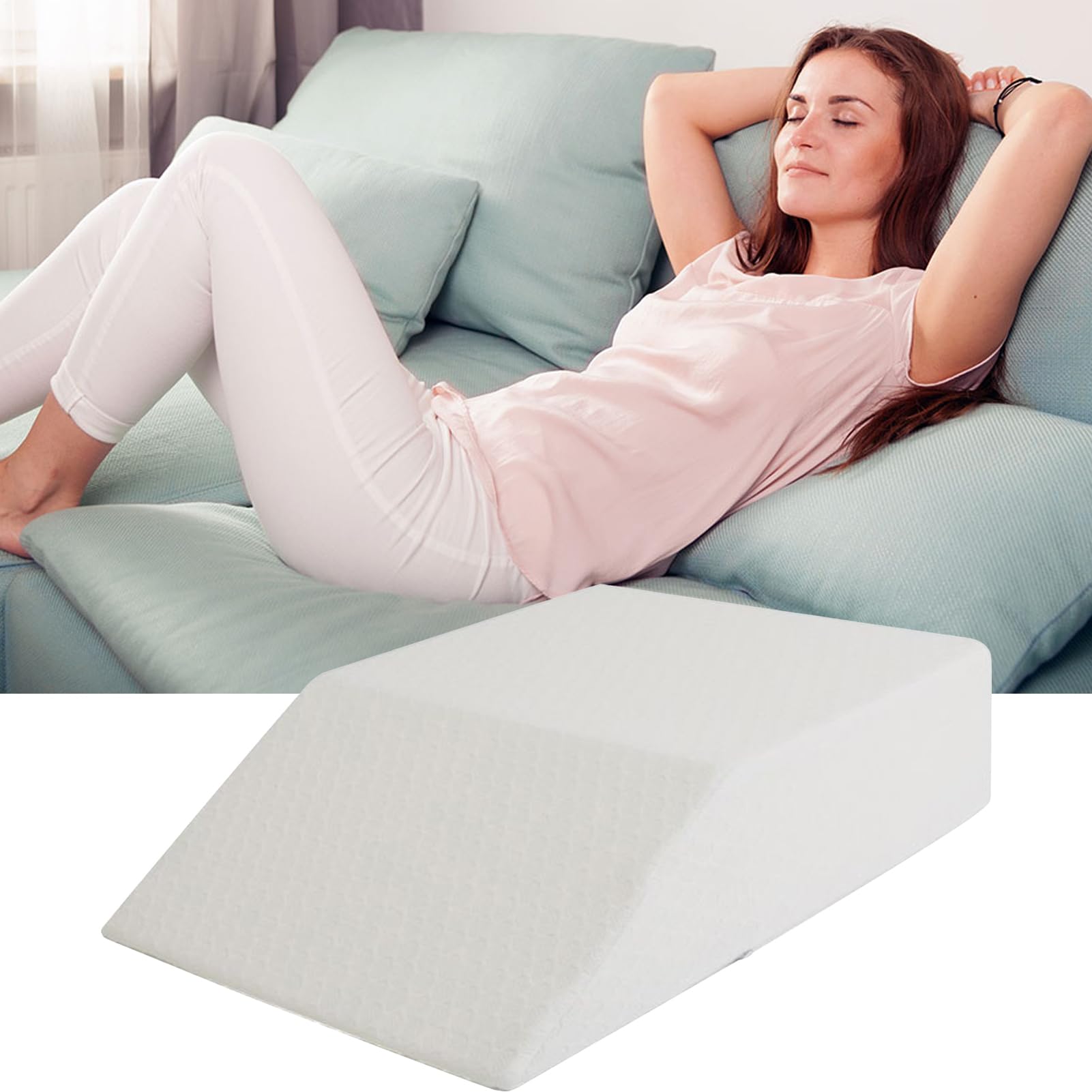 Poduszki podnosz?ce nogi, antypo?lizgowy ergonomiczny klin ?ó?ka, poduszka pozycjonuj?ca do kostki, sof?, kanap?, do salonu, biura, domu, relaksu, czytania, drzemki