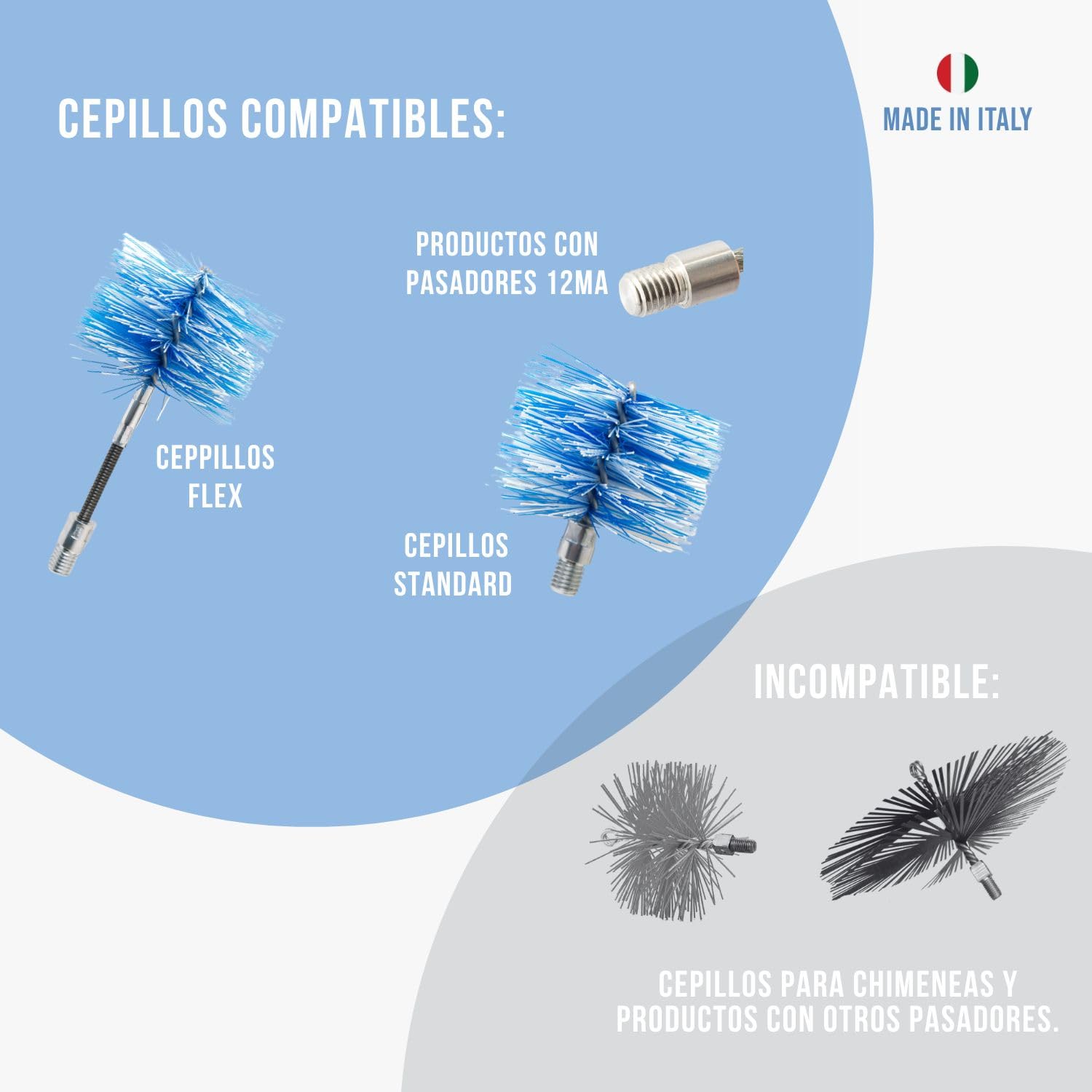 BARETTO Varilla Deshollinador Estufa de Pellets 9 Metros Acero M12