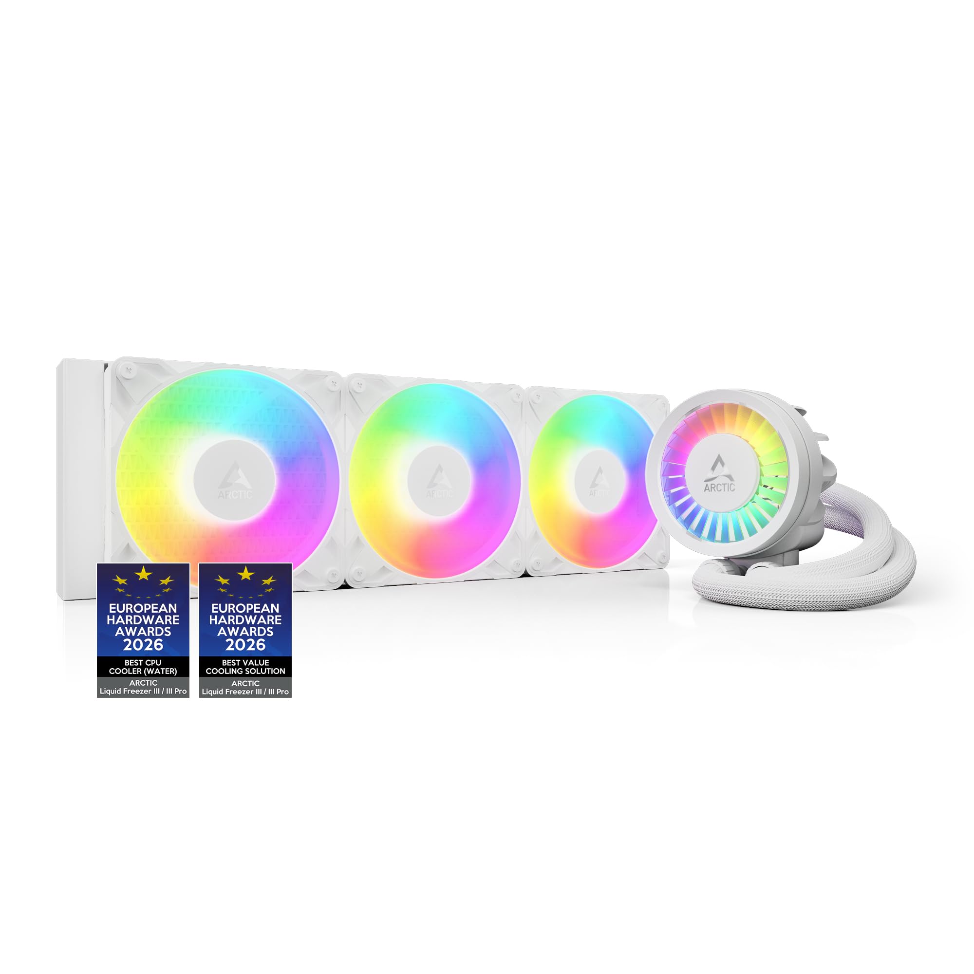 ARCTIC Liquid Freezer III Pro 360 A-RGB - Wasserkühlung PC(Generalüberholt) | AIO CPU Wasserkühler, 3x120 mm, 38 mm Radiator, PWM-Pumpe, VRM-Lüfter, AMD AM5/AM4, Intel LGA1851/1700 Contact Frame