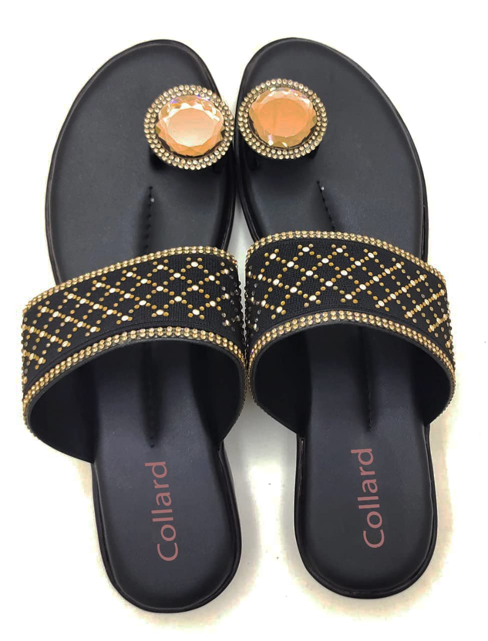 Collard Ethnic Pink Slippers For Women (1187) (Black, numeric_7) (Plus Size) (B09KY6CZZX) Amazon Price History, Amazon Price Tracker
