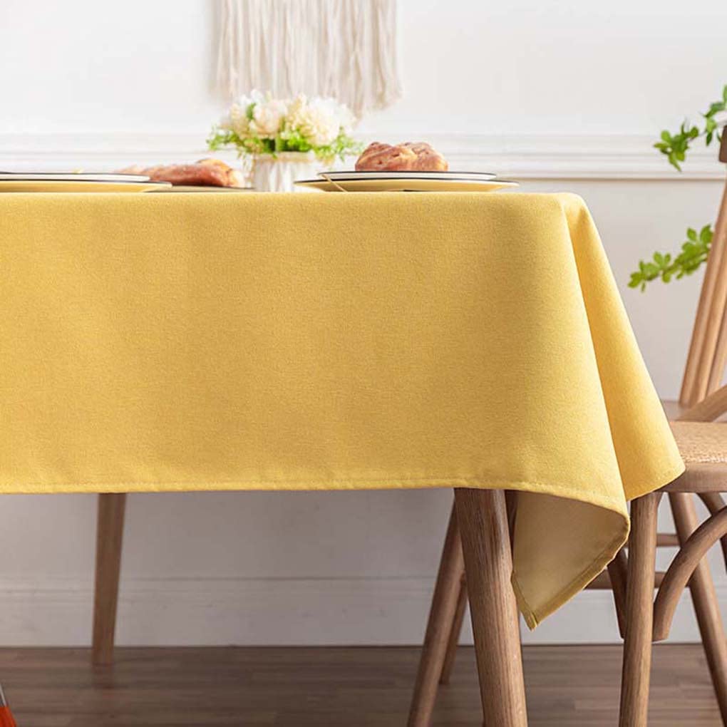 テーブルクロス 撥水 長方形 110x170㎝ イエロー 無地 テーブルマット