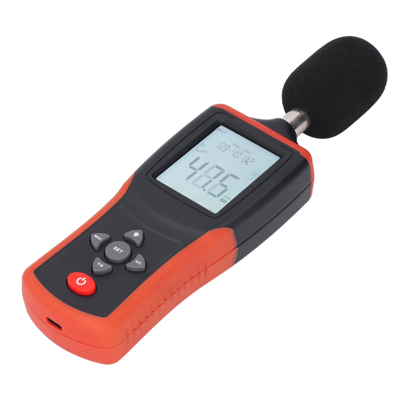 Medidor de Decibeles con pantalla LCD retroiluminada con sonómetro, probador SPL portátil para uso doméstico y de fábrica, de 30 a 130 dB
