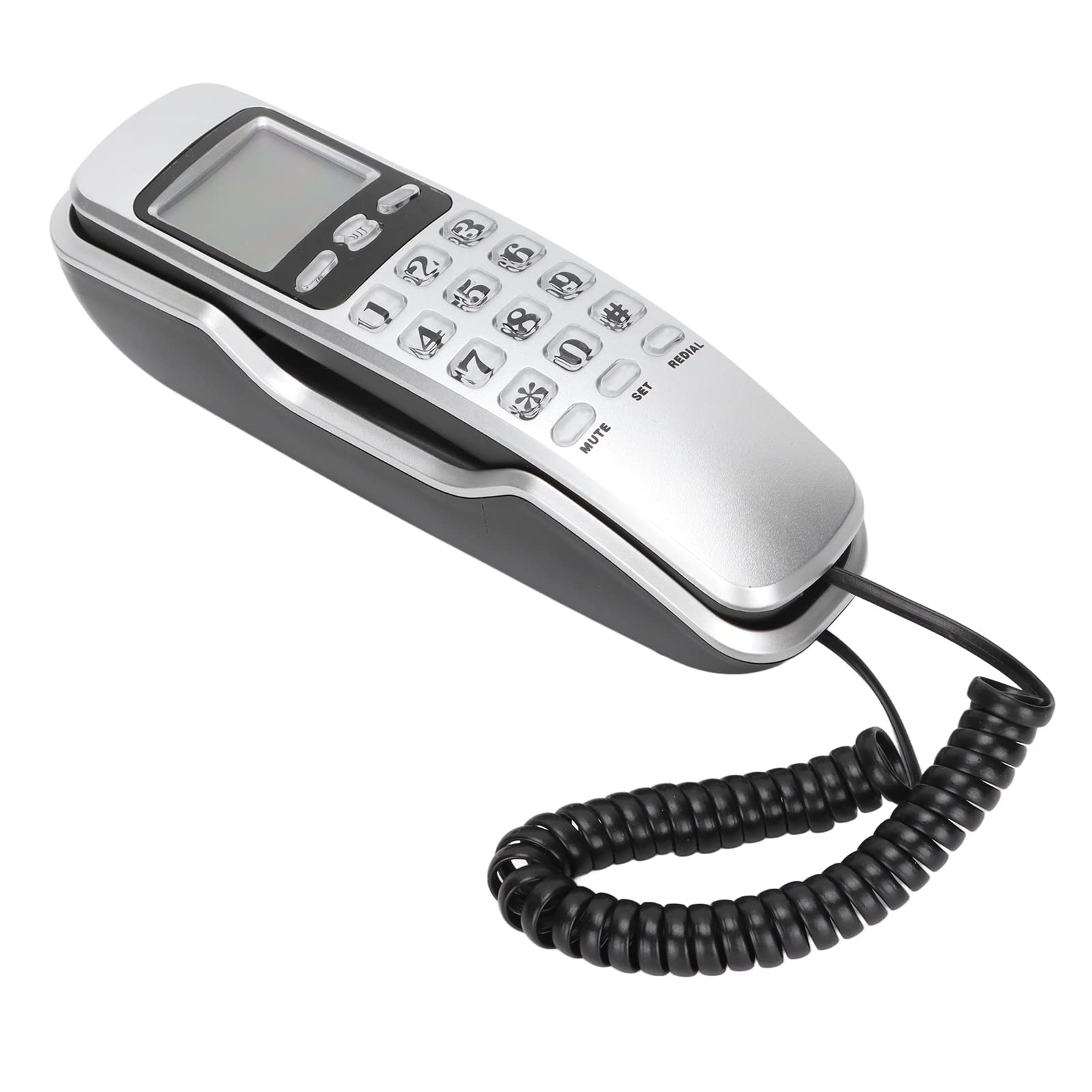 Przewodowy telefon stacjonarny, podwójny system KX‑T888CID DTMF i FSK, wyświetlanie identyfikatora połączenia/funkcja pamięci, mini telefon stacjonarny wiszący/stacjonarny, do domowego biura ho