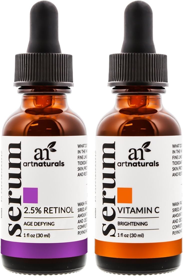 Suero De Vitamina C Y Suero De Retinol Retinoide Para La Cara - Tratamiento Facial Completo - 2 Botellas