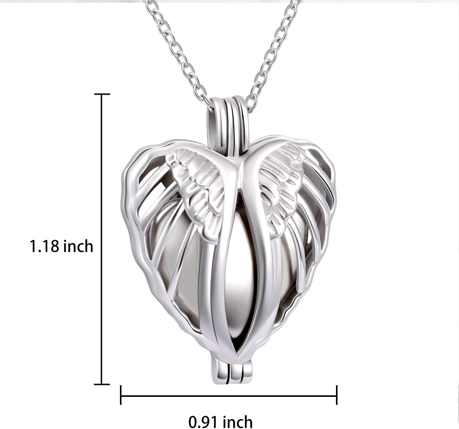 925 Sterling Silver Angel Wings Memorial Urn Locket Necklace for Ashes Jewelry Cremation Necklaces - Image 6