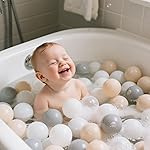 GOGOSO Ball Pit Balls for Toddlers Kids Plastic Balls for Ball-Pit Playpen Pool Baby Pastel BPA-Free Non Toxic Pastel Crush Proof Bal Beige Light Gray White 100pcs