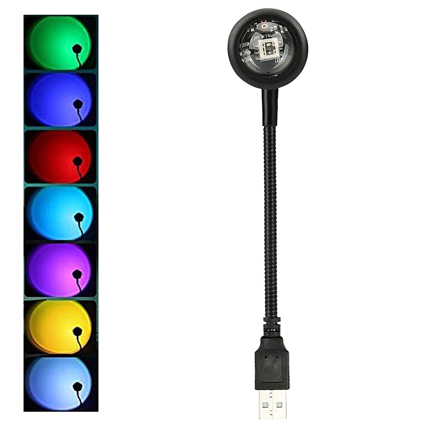 TLISMI USB Operated Multicolour Sunset Light Lamp with 13 Functional Modes Flexible Photoshoot Light Projector for Lighting of Home, Party, DJ, Club, Festivals