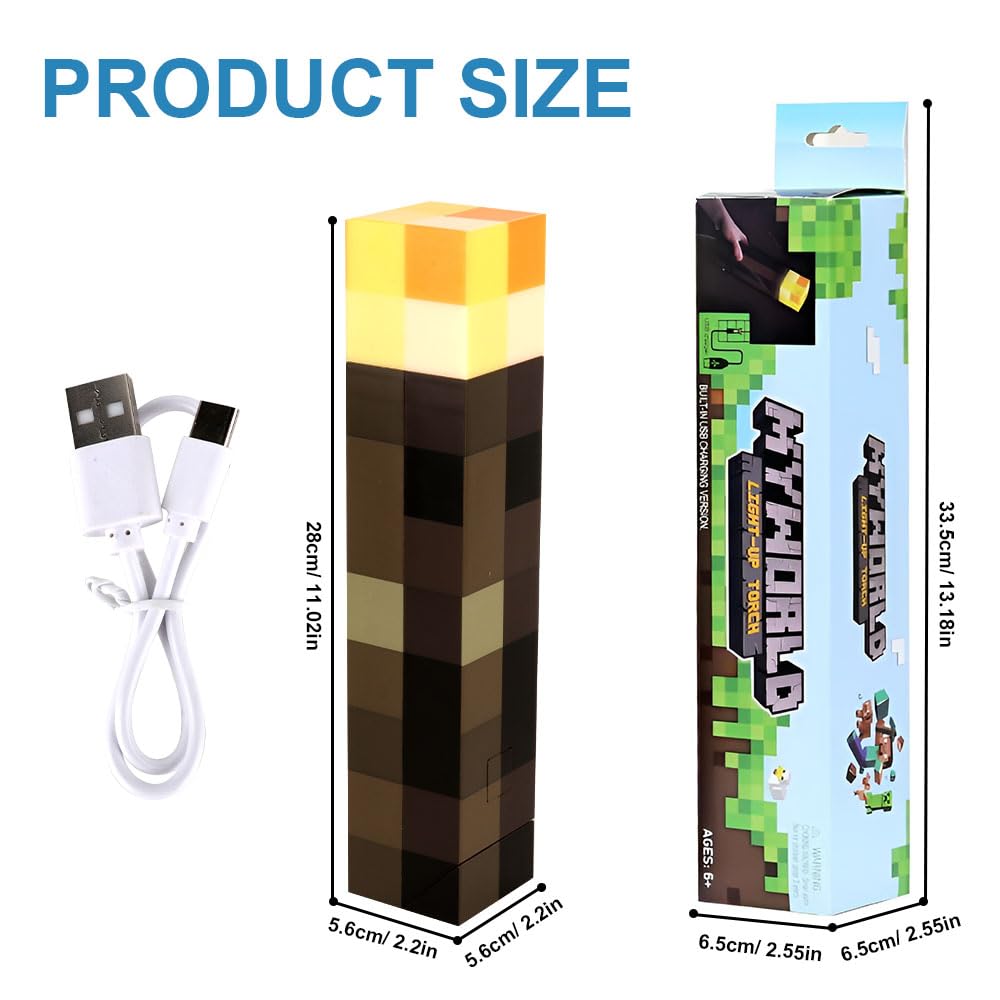 KBIBCK Light-Up Wall Torch Night Light 28 cm, 3D Torch Light, Craft Torchs Lamp with 8 Colors - Image 2