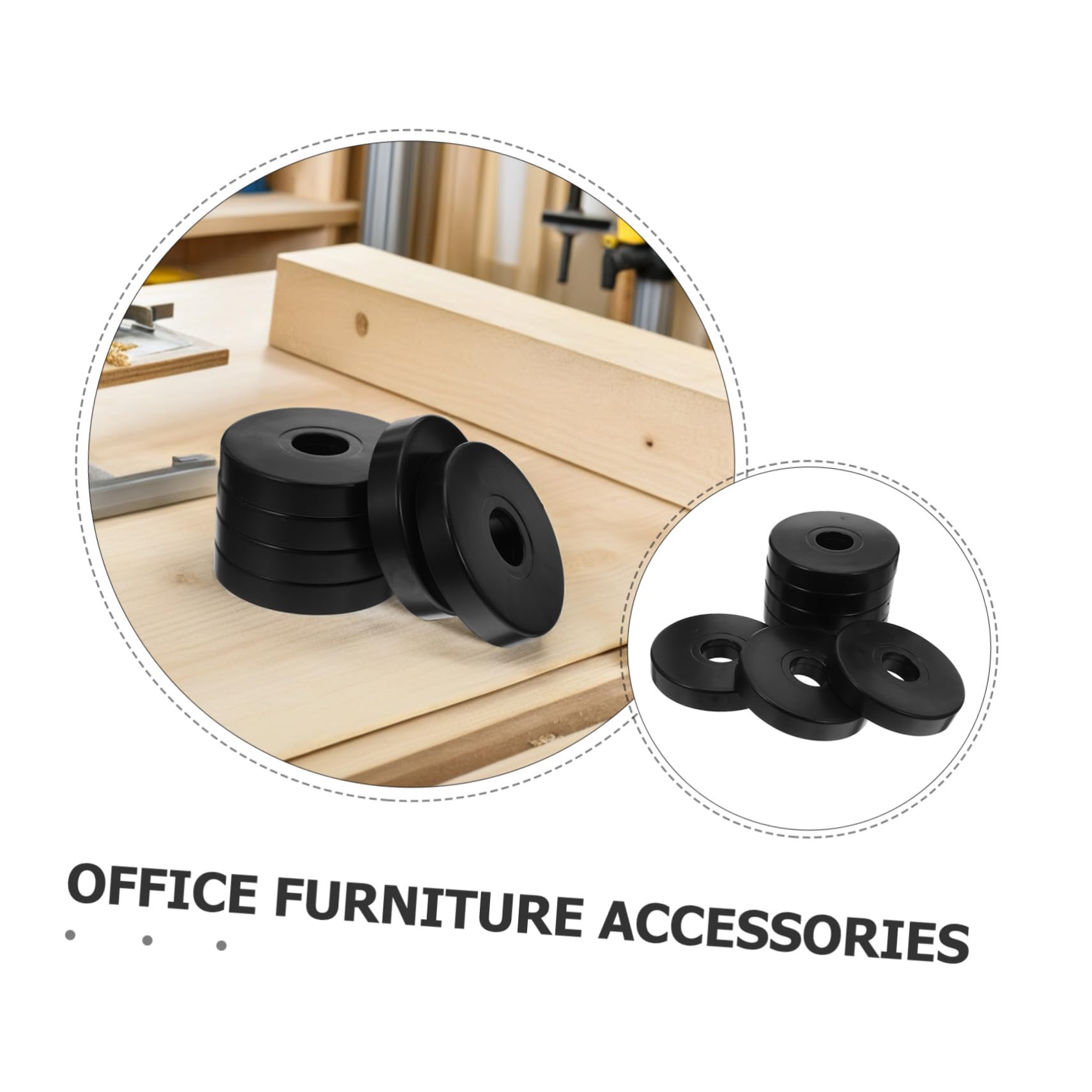 12 Stück Runde PVC Rollengleiter Bodenschoner Schwarz
