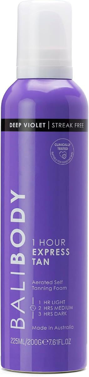 Deep Violet 1 Hour Express Self Tanner – Fast-Acting, Weightless Self Tanner for Natural Bronze – No-Transfer, Hydrating Quick Tan Mousse for Smooth, Radiant Skin