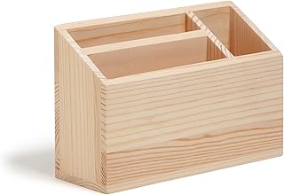 U Brands Large Magnetic Locker Wood Bin, 7.5" x 2.55" x 5", Pine Wood
