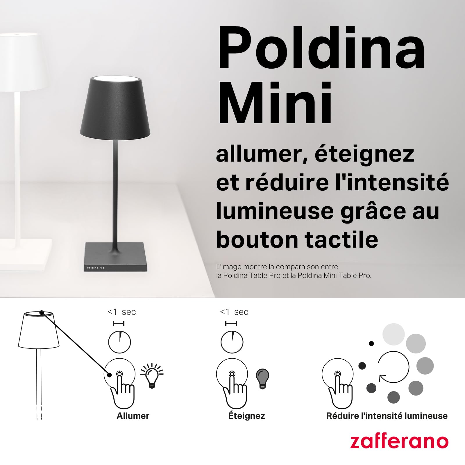 Lampe Poldina Pro Rechargeable - IP65 - 3 Températures De Couleur - Pour Intérieur Et Extérieur