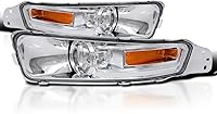 Vista 1 de SPEC-D TUNING Luces de parachoques de lente transparente con carcasa cromada compatibles con Ford Mustang V6 GT L+R 2005-2009, conjunto de par