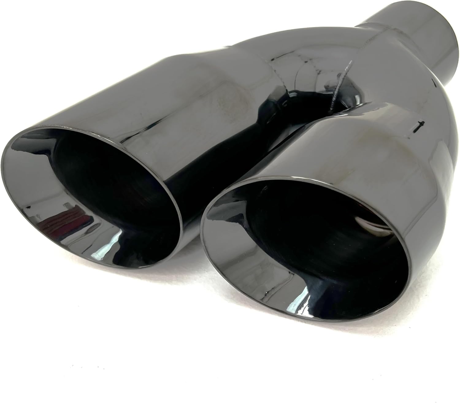Exhaust Tip 3.00 Inlet 4.00 Outlet 12.00 long WDWDS304012-300-BC-SS Dual Round Slant Quad Style Black Chrome 304 Stainless Wesdon Exhaust Tip