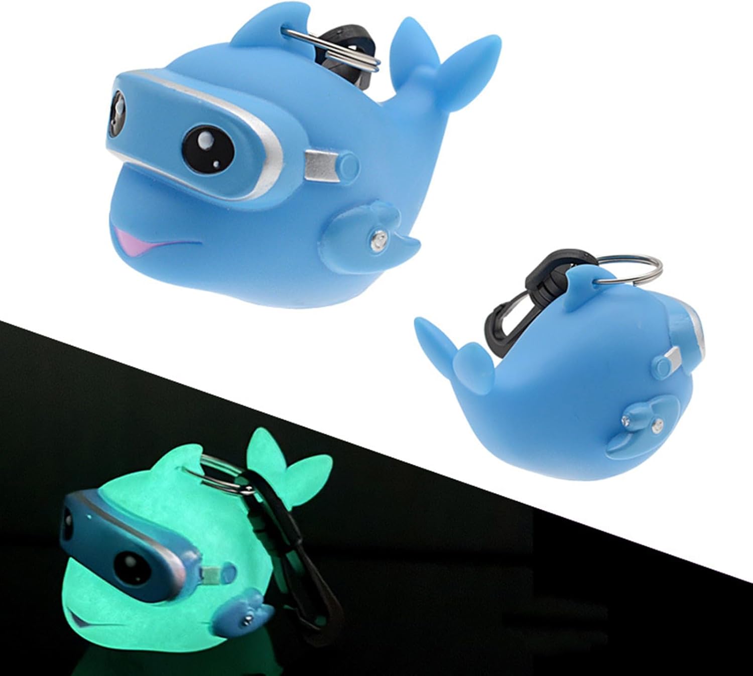 ダイビングレギュレーターマウスピースカバー - ダイビングレギュレーターアクセサリー - 夜光漫画イルカスリーブ クリップ付き 防塵