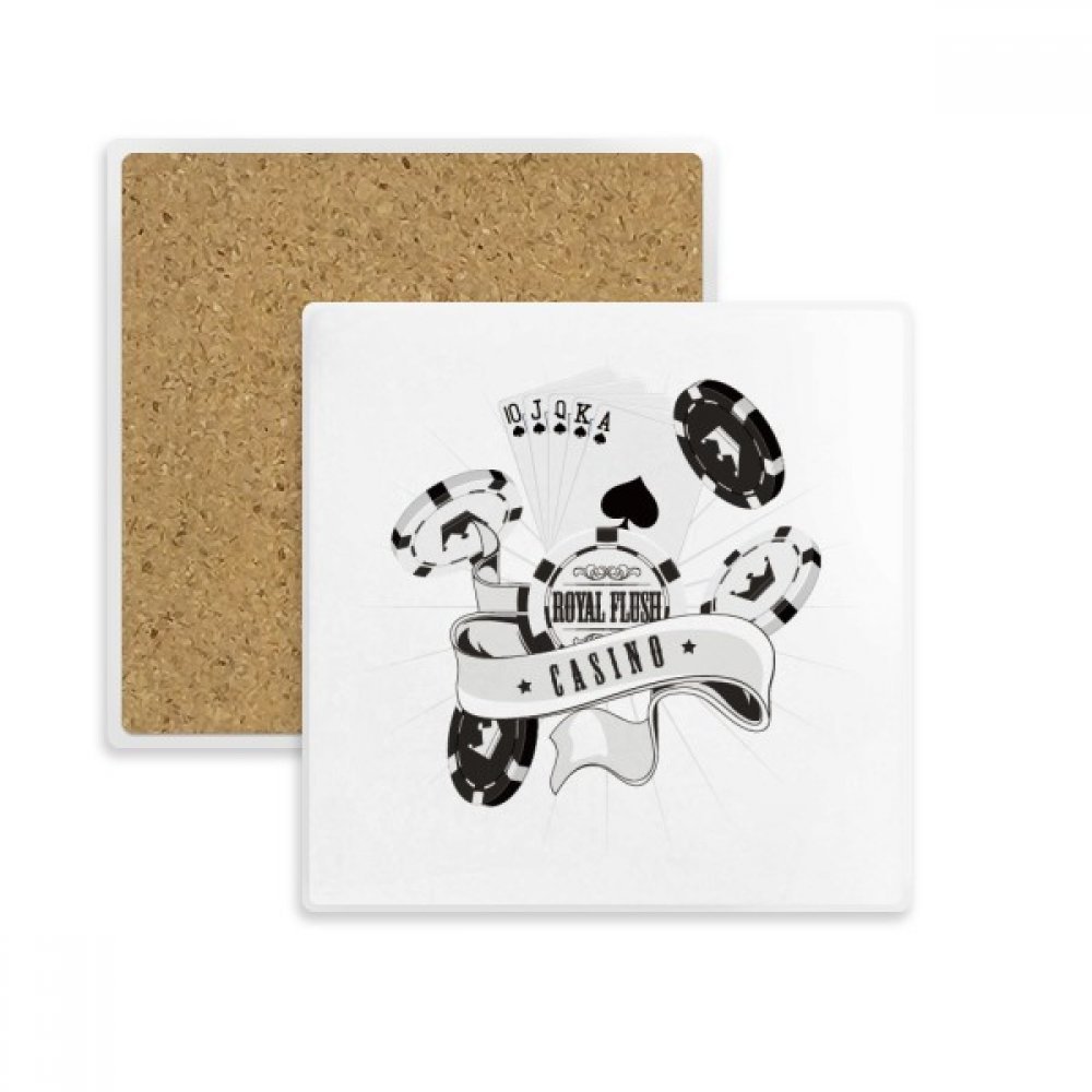 Coaster Tasse Porte Absorbent Pierre avec Motif Chips Jeu de Cartes Carré