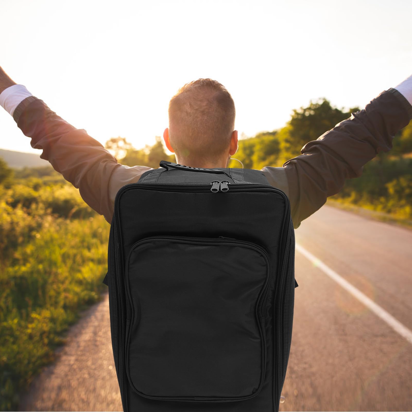 COLLBATH Zaino Custodia Imbottita Nero per Cajon e Batteria Borsa Porta Bacchette in Cotone e Legno, Adatto a Musicisti e Ragazzo Ragazza Stili multipli