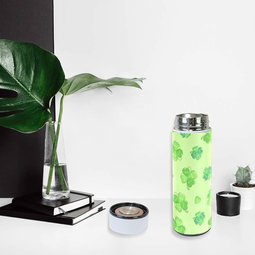 Amazon｜ミヤビヤ 水筒 350ml 小容量 四つ葉のクローバー柄 幸せ