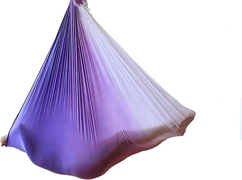 Miniatura 8 de F.Life Hamaca aérea de yoga de 5.5 yardas, tela de seda aérea de alta calidad, columpio para yoga antigravedad, incluye cadena de margaritas,