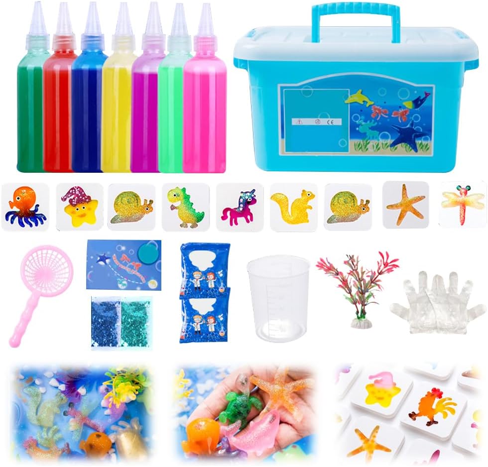 SICOSPI Magic Water Gel Toy Kit - 2025 Upgraded Fairy Set, Handmade DIY Crafts Art Kit, Christmas Birthday Gifts (60ml- 8Color)