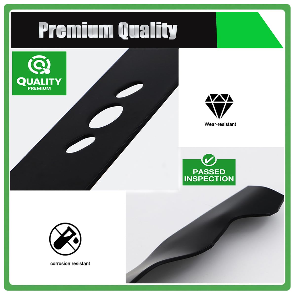 2105200317A - Cuchillas de cortacésped de 21 pulgadas compatibles con Murray Hyper Tough, Blackmax, MNA 152901, 152701, 152903, 152905, 84005221, 2105200317, Paush - Cuchillas de repuesto para