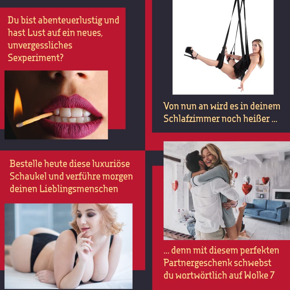 HOT DREAMS® Altalena 2 in 1 – Nuovi angoli, punti incontaminati e posizioni che prima erano impossibili | Altalena sessuale premium per coppie portata fino a 200 kg | girevole a 360° | per soffitto e