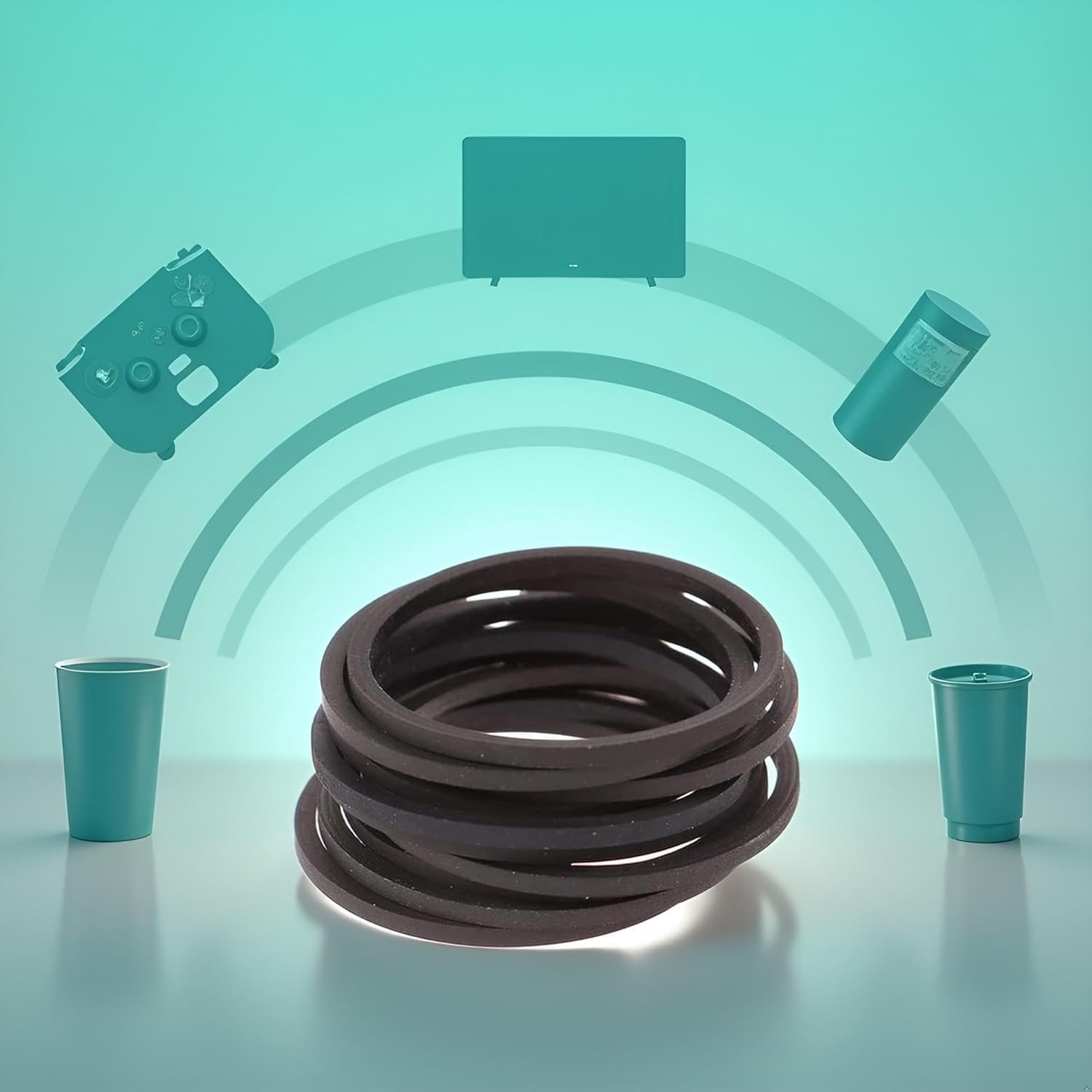 20 Pcs Black Disk Drive Rubber Belt Replacement for Xbox 360, Replacement Belt Kit for Rock for Tumblers, Humidifier Parts and Accessories