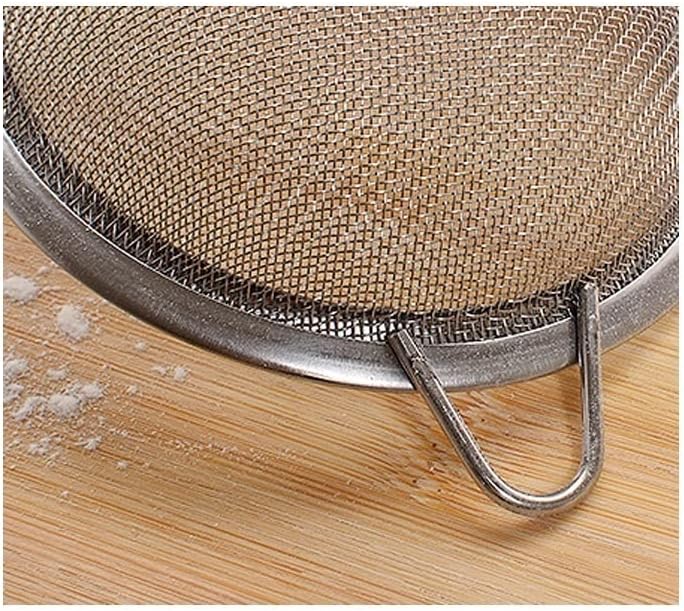 ENGENDER Strainer with Handle Pasta Strainer Multi-Functional Mesh, Fine Stainless Steel Soup Skimmer Spoon Strainers with Comfortable Non Slip Handles Kitchen Tools(Small)