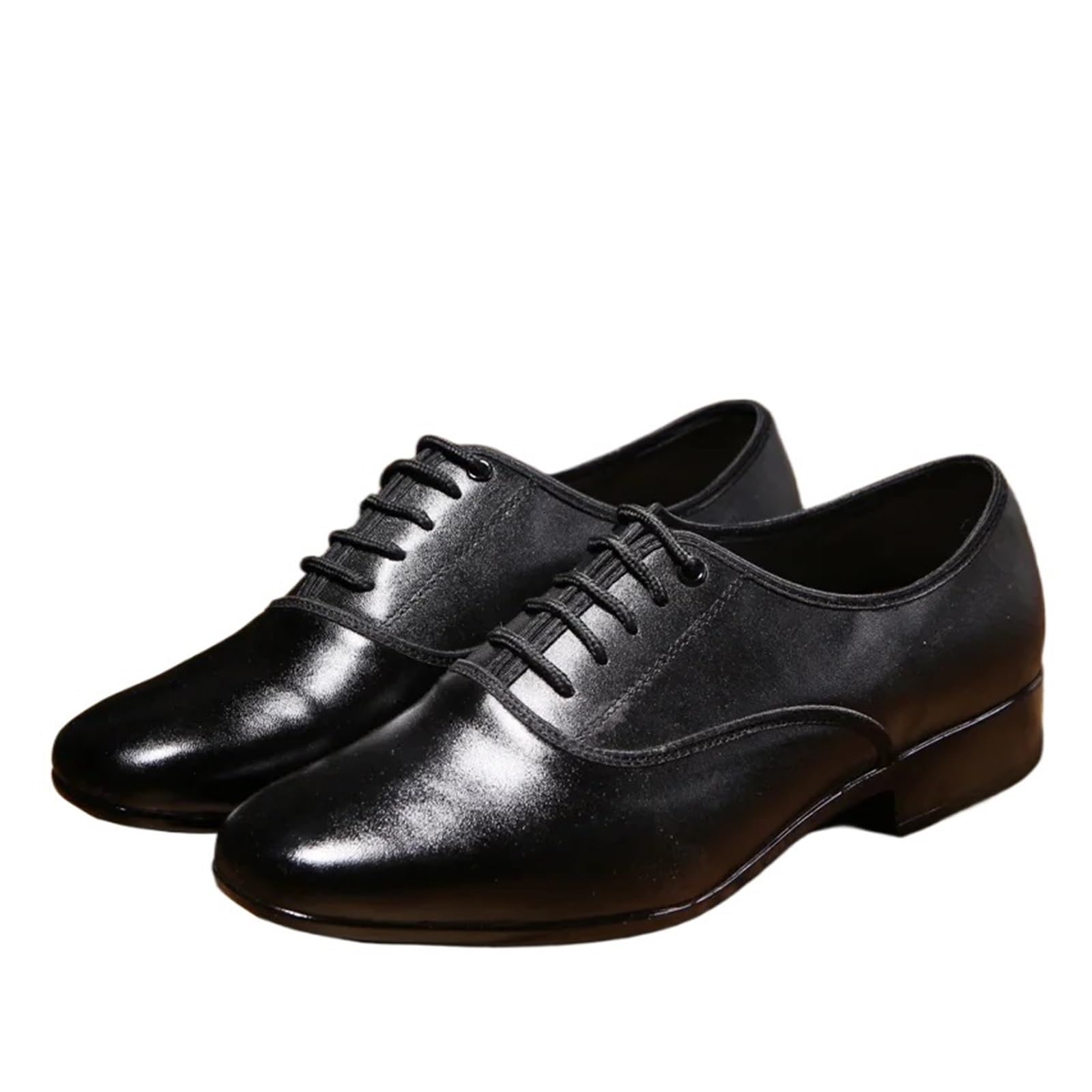 Zapatillas de baile latino para hombre Zapatos de baile latino de cuero genuino for hombre, zapatillas de deporte cuadradas con suela blanda de cuero lacado for baile Social(Indoor cowhide sole,44)