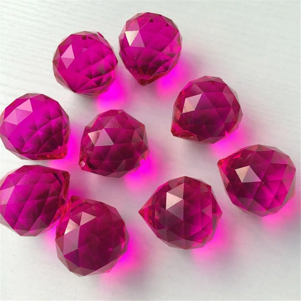 Boule à facettes en cristal de 30mm, 20 pièces/lot, décoration en verre