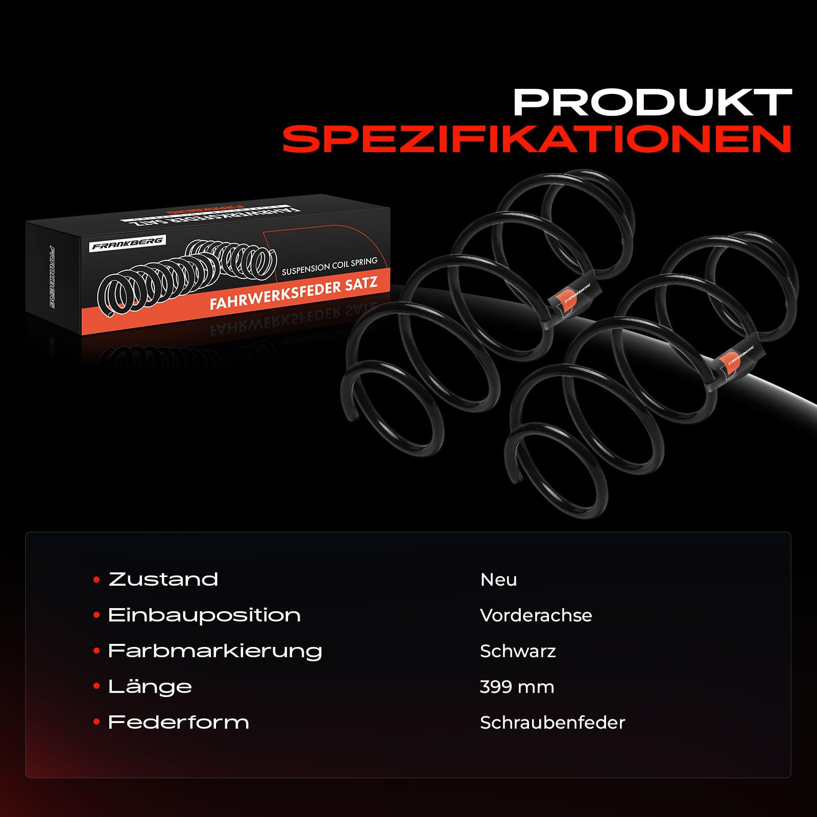 Frankberg 2 ressorts de suspension pour essieu avant 5002EP | Compatible avec: C2 JM