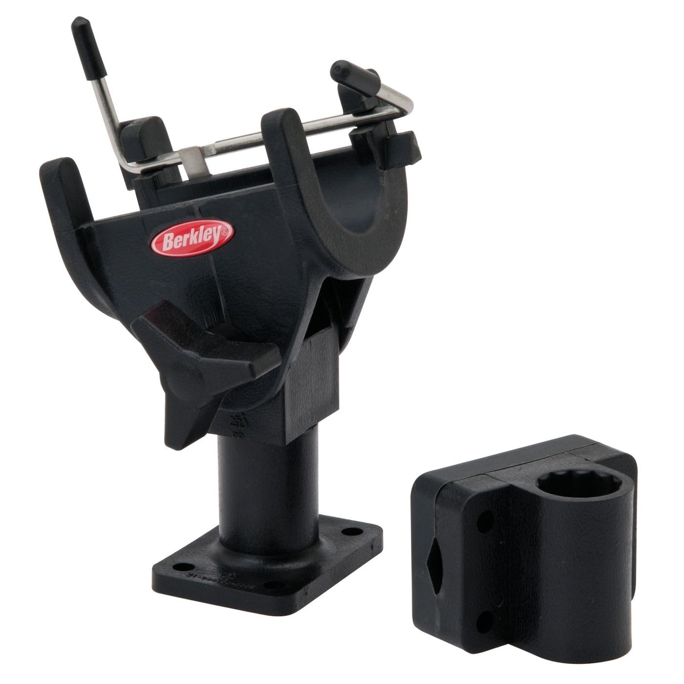 Berkley Quick-Set Boat Rod Holder, Sturdy Polypropylene Construction, Mountable with Locking Mechanism, Fits Easily on the Side or Top of the Gunwale or Other Boat Railings Black