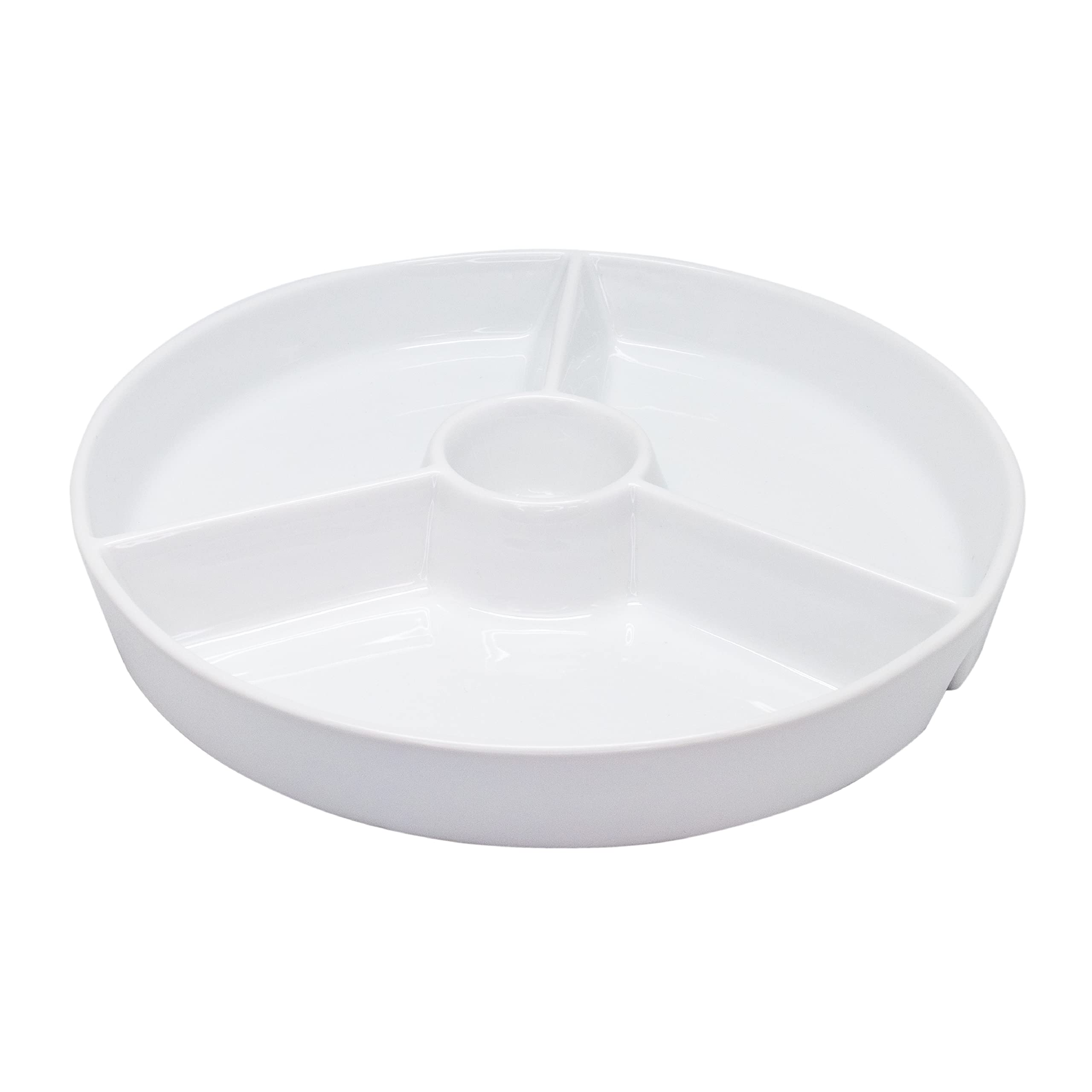 NERTHUS FIH 914 Porcelain Round White Snack Plate Perfect for Serving Nuts Sweets, Potatoes or Dipping Foods in Sauce - Image 2